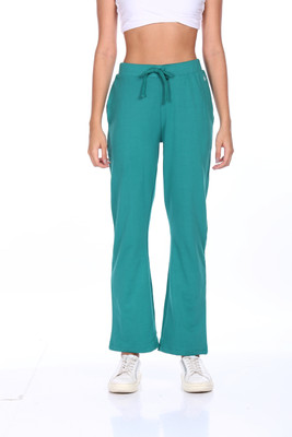 FLYING MACHINE Solid Women Green Track Pants