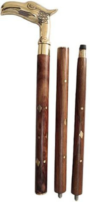 ORFORX Walking Stick with Brass Eagle Handle Walking Stick