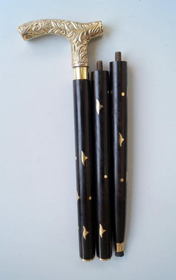 ORFORX Brass Handle Wooden Walking Stick Walking Stick