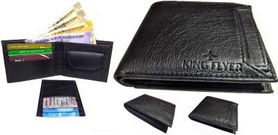 KINGFLYER Men Casual Black Artificial Leather Wallet(7 Card Slots)