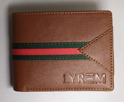 LYREM Men Tan Artificial Leather Wallet(3 Card Slots)