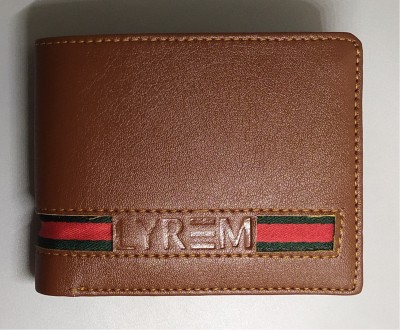 LYREM Men Tan Artificial Leather Wallet(3 Card Slots)