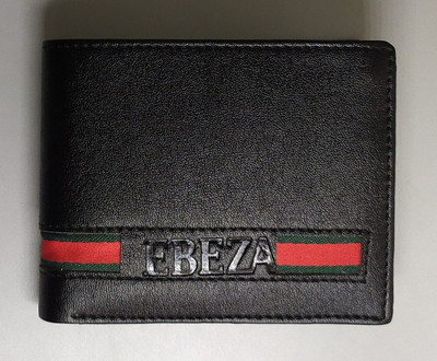 EBEZA Men Black Artificial Leather Wallet(3 Card Slots)