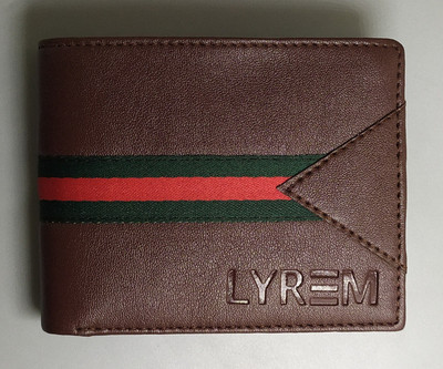 LYREM Men Casual Brown Artificial Leather Wallet(3 Card Slots)