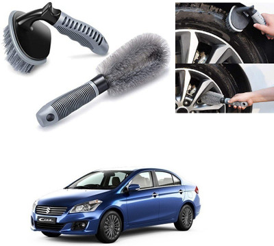 Giinix 2 Pcs Brush Tire Cleaning Brush Wheel Tire Rim Scrub Brush For Maruti Suzuki Ciaz 2 Wheel Tire Cleaner(Pack of 2)