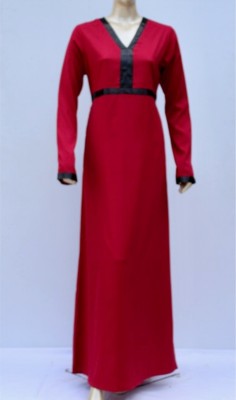 LA KASHA Crepe Solid Abaya(Red)