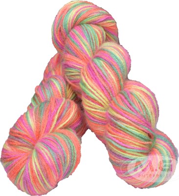 KNIT KING Mircorangoli Multi Rose (200 gm) Wool Hank Hand knitting wool / Art Craft soft fingering crochet hook yarn, needle knitting yarn thread dyed