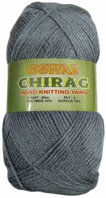 JEFFY Oswal Chirag Mouse Grey (200 gm) Wool Ball Hand Knitting Wool/Art Craft Soft Fingering Crochet Hook Yarn, Needle Knitting Yarn Thread Shade no-5