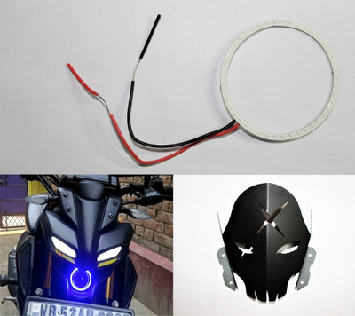 acube mart mt 15 CNC short skull visor + MT ring light 60mm blue Bike Headlight Visor