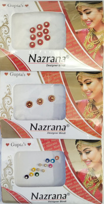 Nazrana ROUND BINDI FOREHEAD Multicolor Bindis(BINDI)