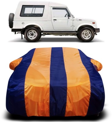 Ascension Car Cover For Maruti Suzuki Gypsy MG-410 (With Mirror Pockets)(Orange, Blue)