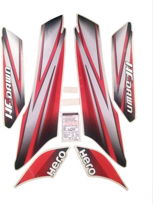 Automopix Sticker & Decal for Bike(Red)