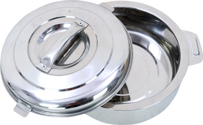 Philocaly Enterprises HotPot,chapati box/chapati container/hot case in Stainless Steel 1800 ML Cook and Serve Casserole Serve Casserole(1800 ml)