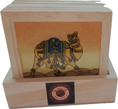Art Bundle Rectangle Wood Coaster Set(Pack of 6)