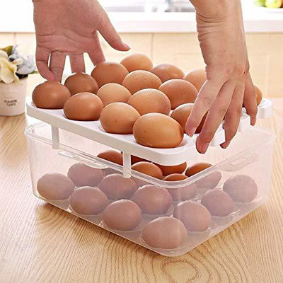 varahry Plastic Egg Container  - 1000 ml(Multicolor)