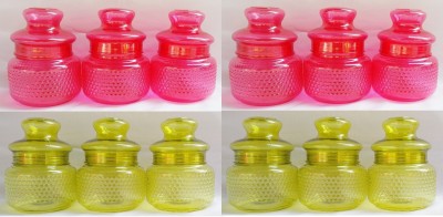 ZAMKHUDI Plastic Honey Jar  - 500 ml(Pack of 12, Red, Green)