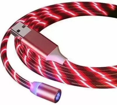 ANY KART Magnetic Charging Cable 2 A 1 m Phone Charging Cables Micro USB Type C Charger LED Magnetic Cable 1 m USB Type C Cable (Compatible with Android, IOS,0(Compatible with ALL SMARTPHONE & ALL IOS ANDROID, Red)