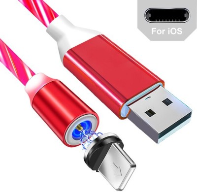 ANY KART Magnetic Charging Cable 2 A 1 m 360 Degree Rotation 3 in 1 Fast Charging Data Cable Compatible with All Phone & USB Type- C & Micro USB & COMPATIBLE ALL SMARTPHONE & ALL IOS ANDROID(Compatible with ALL SMARTPHONE & ALL IOS ANDROID, Red)