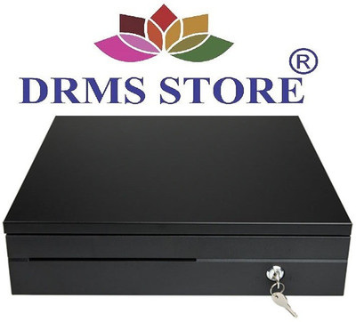 DRMS STORE 10 Compartments metal cash box(Black)