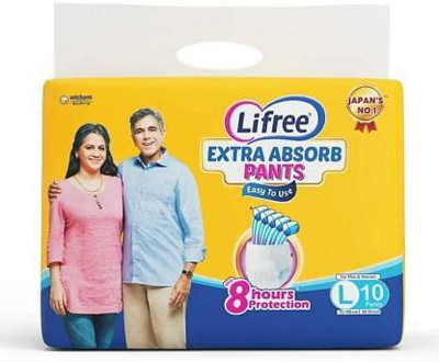 LIFREE Adult Pants Large (Pack Of 1) Adult Diapers - L(10 Pieces)