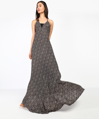 Tokyo Talkies Women Maxi Black Full Length Dress