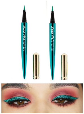 ADJD Shiny Diamond Liquid Eyeliner for Long Lasting Stay, Smudge Proof Green Liner Combo 3 ml(Green)