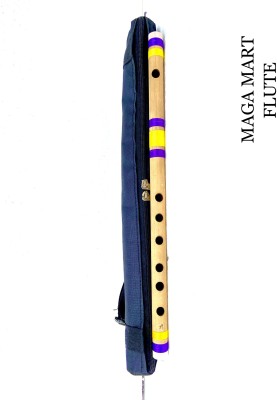 MAGA MART Musical Bamboo Flute Natural G Scale 17 Inch Size & Free Carry Bag M.M Bamboo Flute(35 cm)