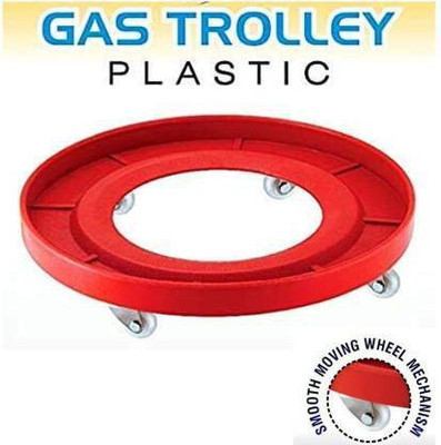 DHAN UTAJAM Strong Plastic With Wheel Gas Cylinder Trolley(Red)