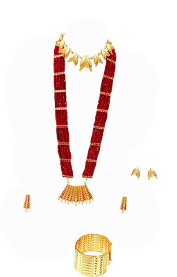 balaji gold Copper Gold-plated Red Jewellery Set(Pack of 1)