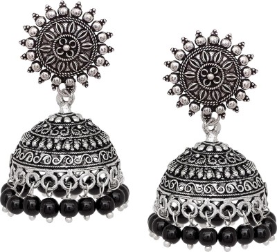 V L INTERNATIONAL Traditional Jhumka With Beads Silver Plating Girls Jhumki Alloy Jhumki Earring