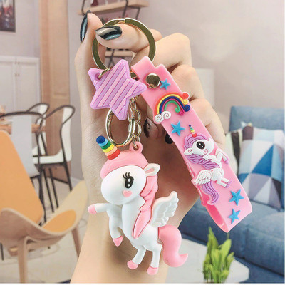 Priceless Deals Fairy Unicorn Keychain with Charms Wristlet & Cute Little Stars for Kids/Girls/Ladies Unicorn Keychain Hanging Pendant for Bag, Backpack, Wallet & Car Key Chain