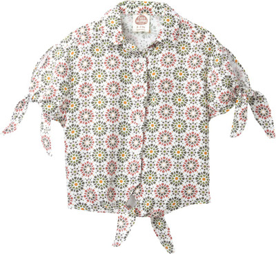 Cub McPaws Girls Casual Rayon Tie-up Top(Red, Pack of 1)
