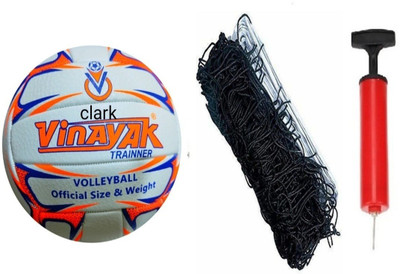 clark 8979 pu orange mashine stetch volleyball with net combo Volleyball Kit