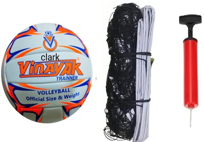clark CLK orange mashine pu volleyball with net combo Volleyball Kit