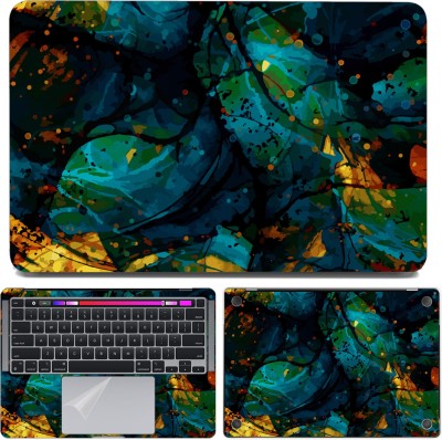 FineArts Fullbody 4 in 1 Precision Cut Laptop Skin Wrap (Top, Bottom, Around Keyboard, Trackpad Protector) Decal Vinyl Sticker Compatible for MacBook Pro 13 Inch TouchBar Display, Model A1706 - Multi Abstract Art A1706 Self Adhesive Vinyl Laptop Decal 13