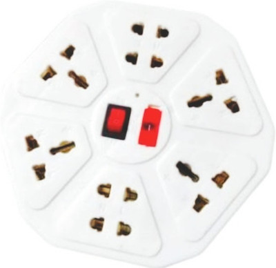Om Traders Hexagon 8 Socket Extension Cord With single Switches FUSE Led Indicator 8 Socket Extension Boards (White)(RED) 8 Socket Extension Boards (White) Copper Light Socket(Pack of 1) Om Traders Hexagon 8 Socket Extension Cord With single Switches FUSE Led Indicator 8 Socket Extension Boards (White)(RED) 8 Socket Extension Boards (White) Copper Light Socket(Pack of 1)