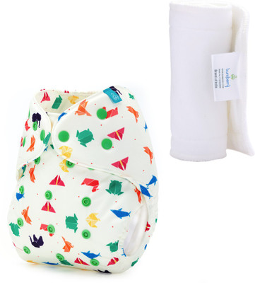 bumberry Adjustable Reusable Cloth Diaper Cover With 1 Wet Free Insert For Babies (Origami 3-36 Months)