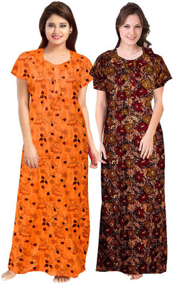 zalya Women Nighty(Multicolor)