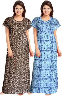 zalya Women Nighty Set(Multicolor)