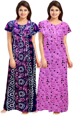 zalya Women Nighty(Multicolor)