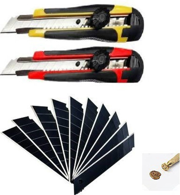 dinojames m-18mm Rubber Grip Hand-held Paper Cutter(Set Of 2, Red, Yellow)