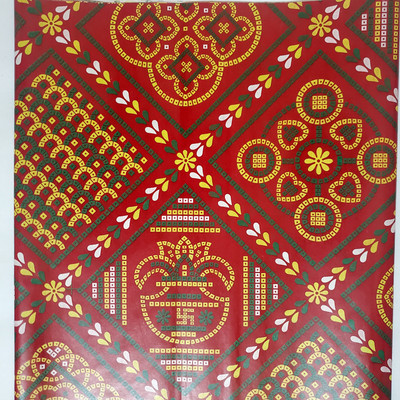 ShopTalk Red chunri print gift wrap ( pack of 10 ) paper 26x20 120 gsm A4 paper(Set of 1, multiclore)