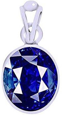 S KUMAR GEMS & JEWELS Certified 7.40 Ct Or 8.25 Ratti Natural Blue Sapphire (Neelam) Silver pendant/Pandent Sapphire Silver Pendant