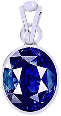 S KUMAR GEMS & JEWELS Certified Natural 6.25 Ratti or 5.60 Carat Blue sapphire stone / Neelam Stone Sterling Silver Pendant For Men And Women Sterling Silver Sapphire Silver Pendant