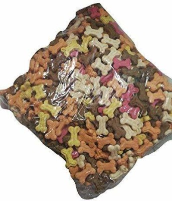 Atina India Freshly Flavor Baked Puppy Bone Treat Biscuits for Puppies & Dogs (Mix, 1Kg) Milk, Chicken, Egg, Chocolate Dog Treat(1000 g)