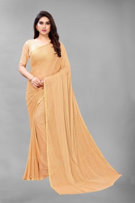 ASHVMEGH Self Design Bollywood Chiffon Saree(Cream)