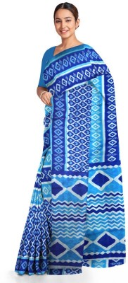 Ambika Creation Printed Daily Wear Pure Cotton Saree(Blue)