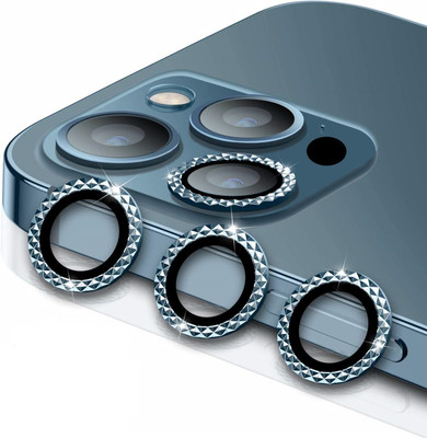 Casesily Camera Lens Protector for Apple iPhone 12 Pro Max Diamond Look Metal Color Ring Scratch & Bubble Proof(Pack of 3)