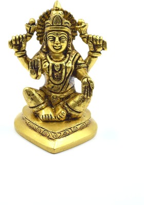 Kalarambh Brass Lord Maa Laxmi/Maha Laxmi Idol Statue Murti Collectible Handicraft Art Decorative Showpiece  -  10.16 cm(Brass, Gold)
