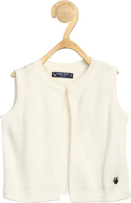 Allen Solly Self Design Round Neck Casual Girls Beige Sweater